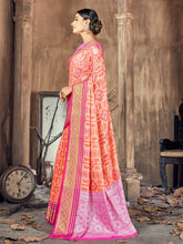 Orange Cotton Silk Woven Saree